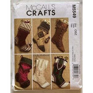McCall's 5549 6 Elegant Christmas Stockings Linda Hedlund Sew Pattern UC FF OOP